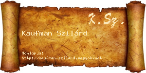 Kaufman Szilárd névjegykártya