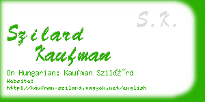 szilard kaufman business card